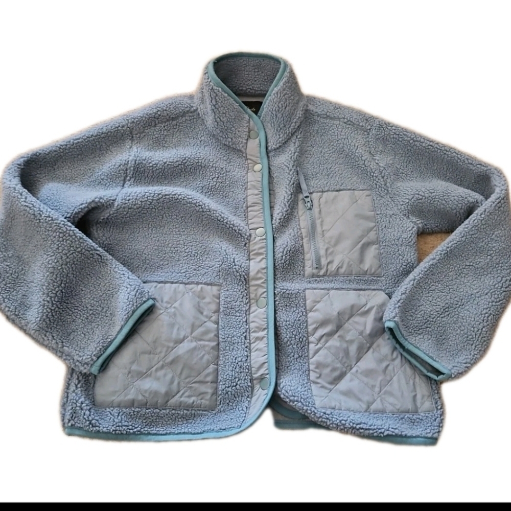 Rails Womens Lorena Steel Blue Sherpa Cozy Winter Outerwear Jacket S - Picture 11 of 16